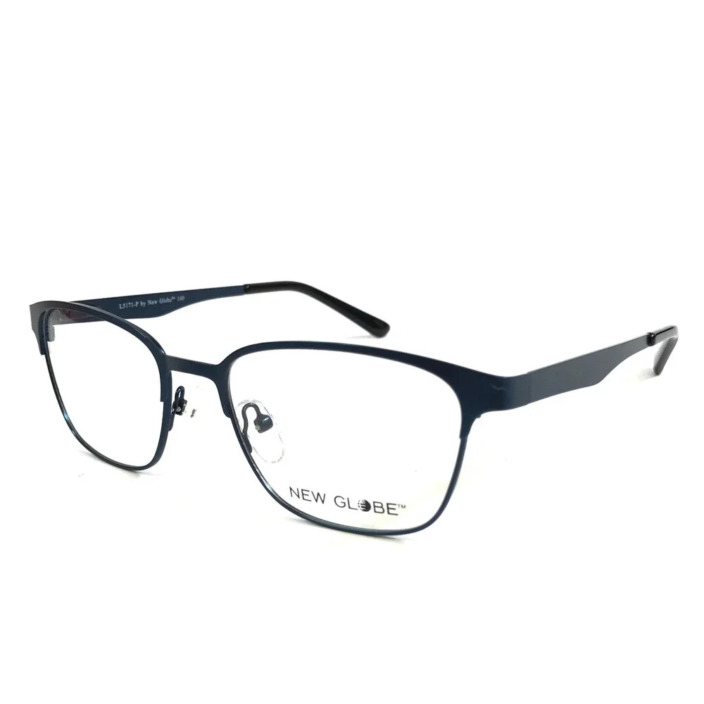 New Globe Eyeglasses Frames L5171-P Navy Blue Square Full Rim 51-17-140